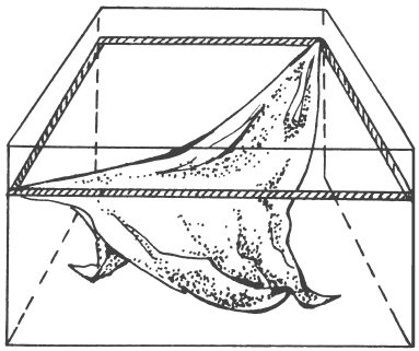 Крепление второго угла полотна
